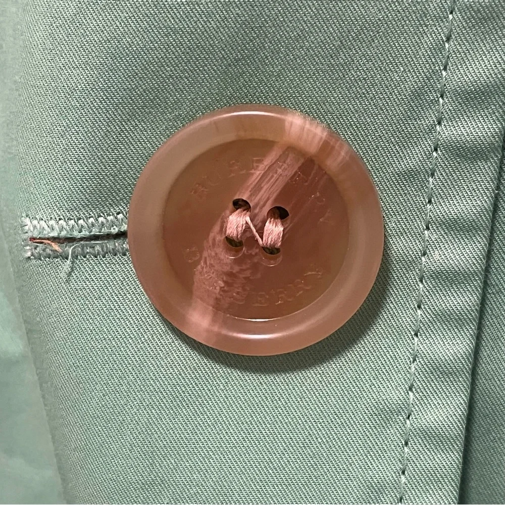 NWT Burberry US 2 Bright Pigment Green Notch Collar Double Breasted Trench Coat - Picture 3 of 13